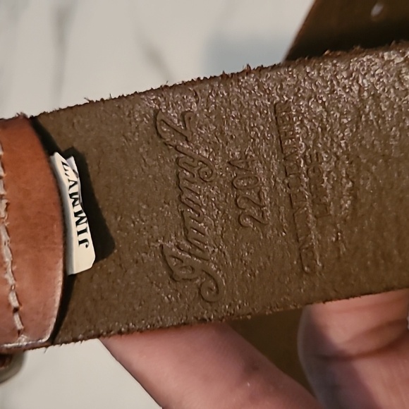 Jimmy Z Brown Leather Floral Tooled Embossed Belt Wmns L Rustic Western Boho - Picture 4 of 9